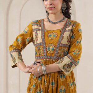 Anarkali Mustard Gown For Women